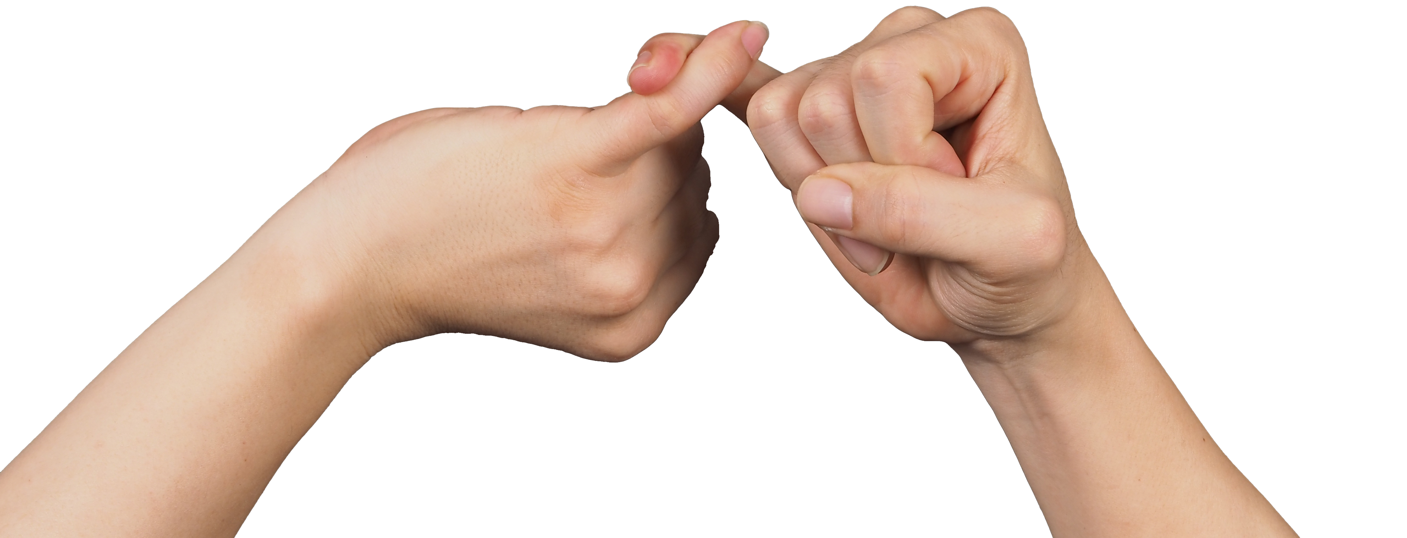 Photo of hands making a pinky promise.